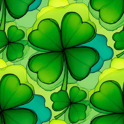 Alcohol Ink Shamrock Pattern 15 Quilting Cotton Fabric