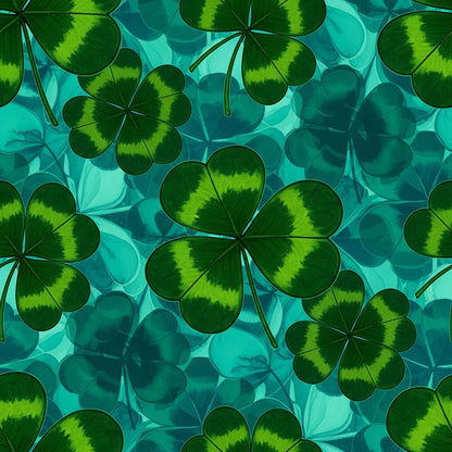 Alcohol Ink Shamrock Pattern 18 Quilting Cotton Fabric
