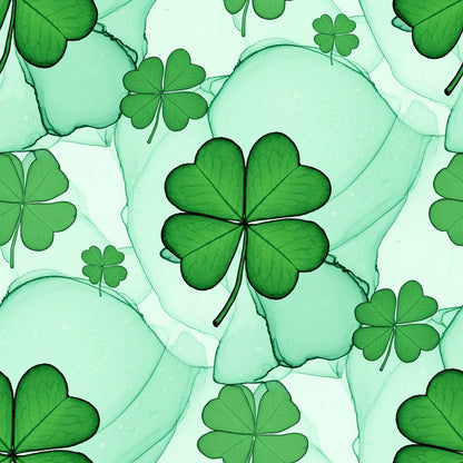 Alcohol Ink Shamrock Pattern 22 Quilting Cotton Fabric