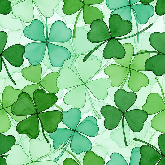 Alcohol Ink Shamrock Pattern 23 Quilting Cotton Fabric