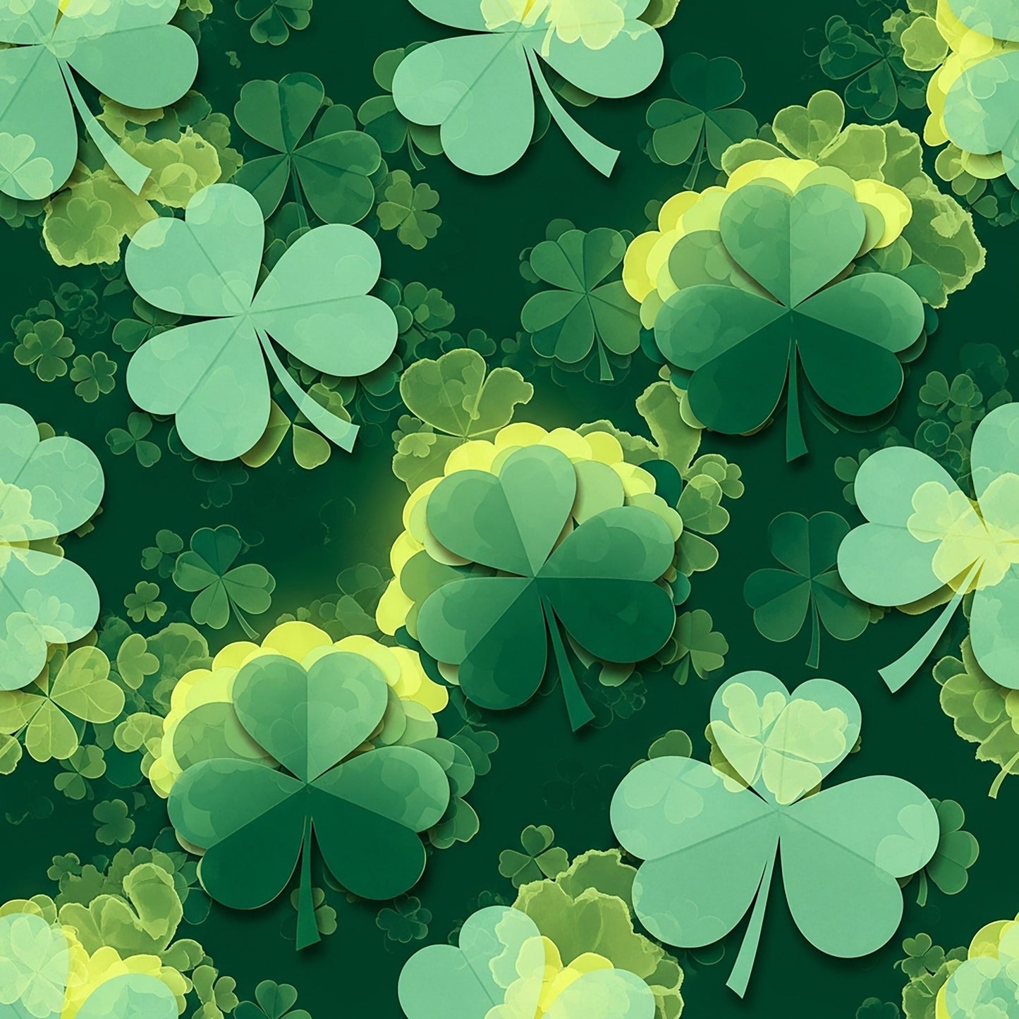 Alcohol Ink Shamrock Pattern 27 Quilting Cotton Fabric