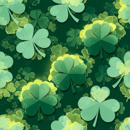 Alcohol Ink Shamrock Pattern 27 Quilting Cotton Fabric