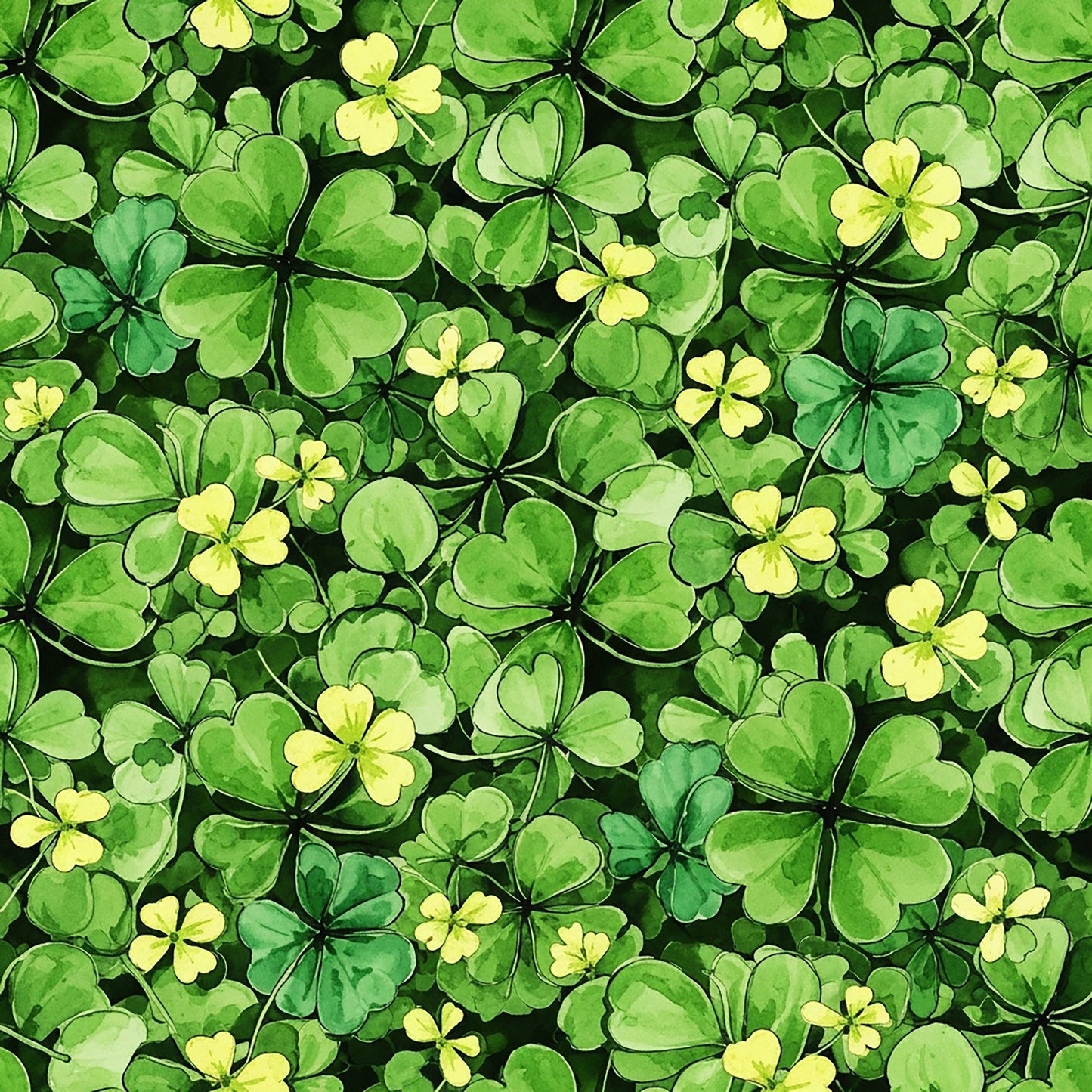 Alcohol Ink Shamrock Pattern 5 Quilting Cotton Fabric