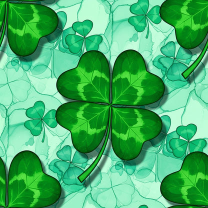 Alcohol Ink Shamrock Pattern 6 Quilting Cotton Fabric