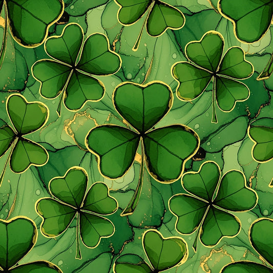 Alcohol Ink Shamrock Pattern 9 Quilting Cotton Fabric