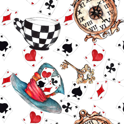 Alice in Wonderland Pattern 2 Quilting Cotton Fabric