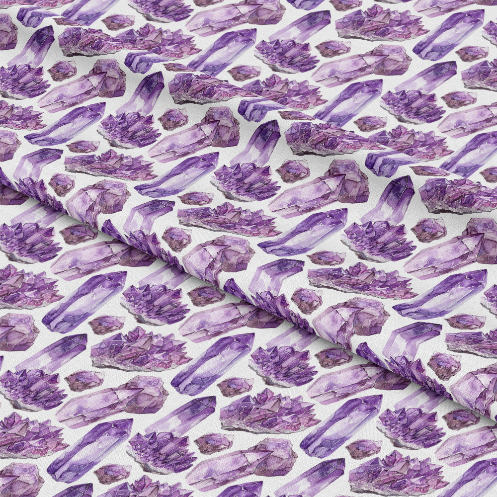 Amethyst Gemstones Pattern 1 Quilting Cotton Fabric