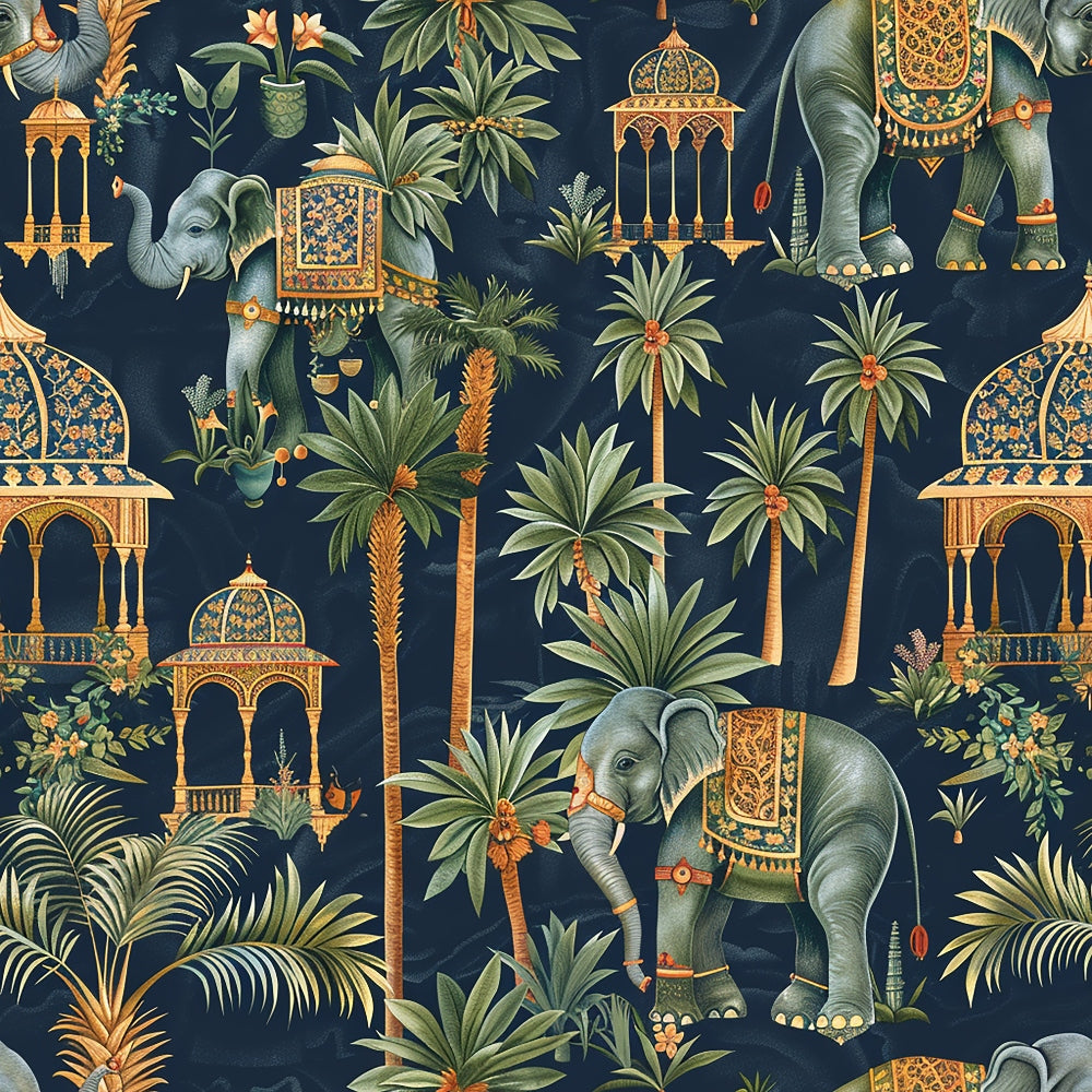 Ananyas Elephant Elegance Pattern 1 Quilting Cotton Fabric