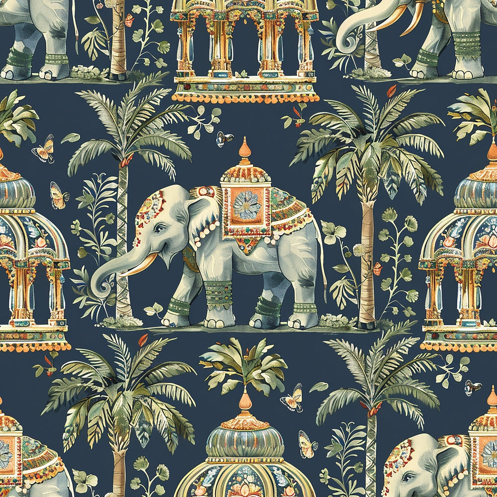 Ananyas Elephant Elegance Pattern 2 Quilting Cotton Fabric