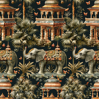 Ananyas Elephant Elegance Pattern 3 Quilting Cotton Fabric