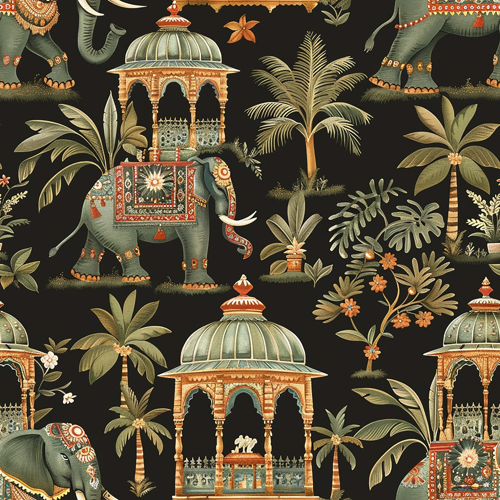 Ananyas Elephant Elegance Pattern 5 Quilting Cotton Fabric