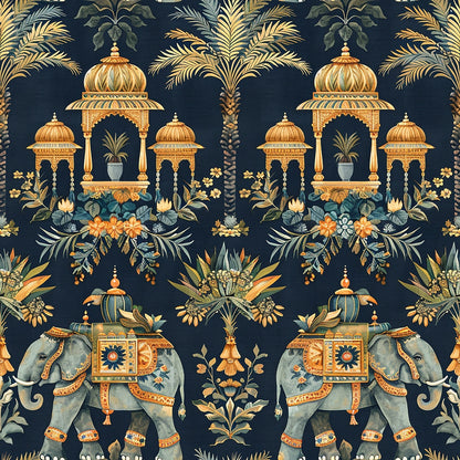 Ananyas Elephant Elegance Pattern 7 Quilting Cotton Fabric