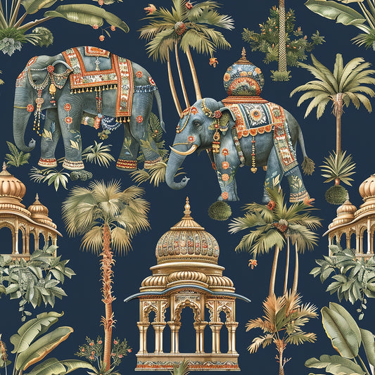 Ananyas Elephant Elegance Pattern 8 Quilting Cotton Fabric