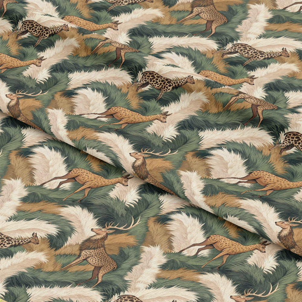 Animal Fur Camo Pattern 10 Quilting Cotton Fabric featuring camouflage design, quilting cotton material, animal motifs, natural colors, beige, brown, green shades, wildlife inspired pattern, soft textile, premium quilting fabric, decorative cotton fabric, nature themed print, earth tones, fabric yardage.