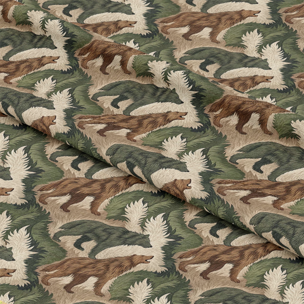 - Animal Fur Camo Pattern 3 Quilting Cotton Fabric  
- Quilting cotton fabric with camouflage design  
- Earth tones including brown, green, beige  
- Textured animal fur pattern  
- Suitable for crafting, quilting, sewing projects  
- Premium soft cotton material