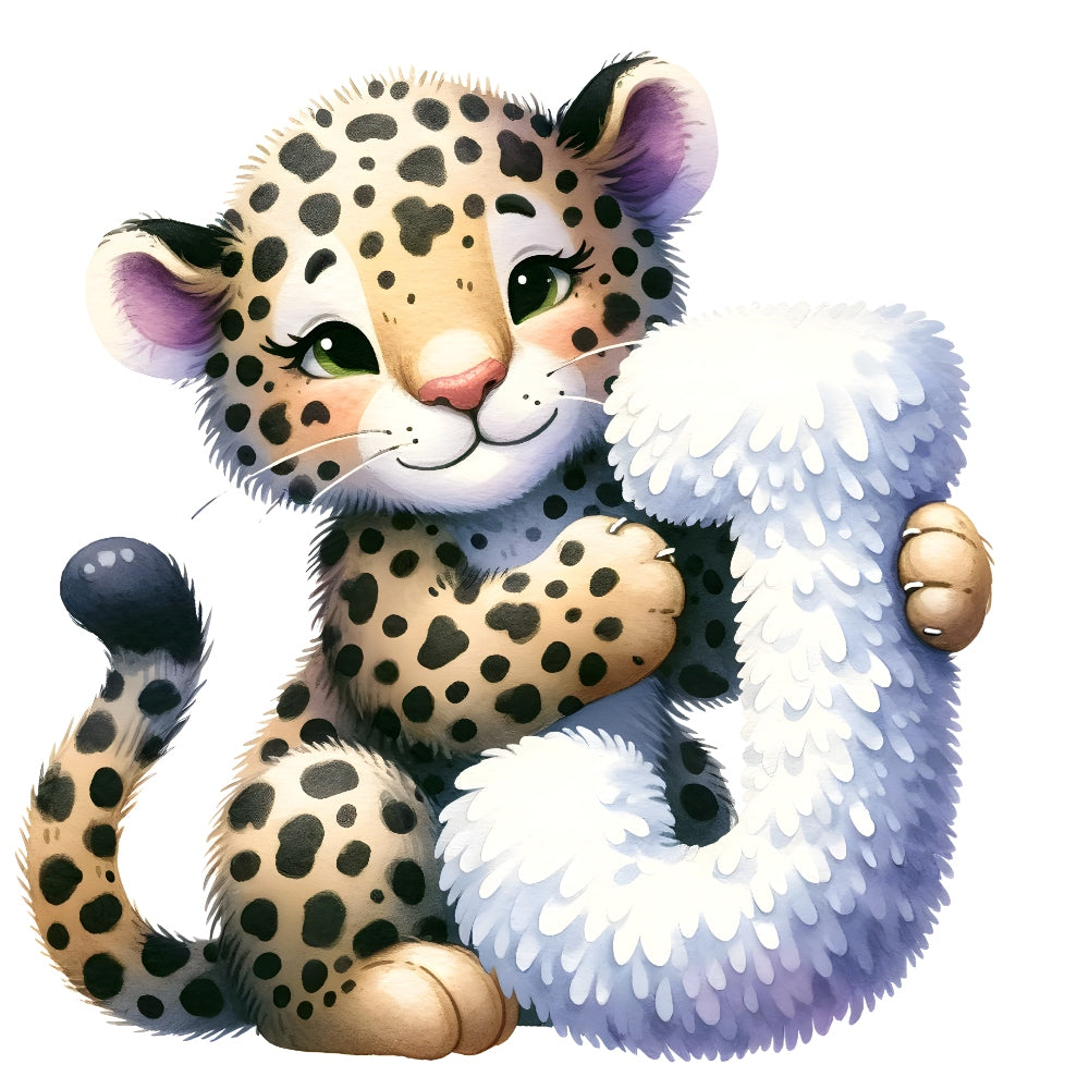 Animal Jaguar Letter J Fabric Panel