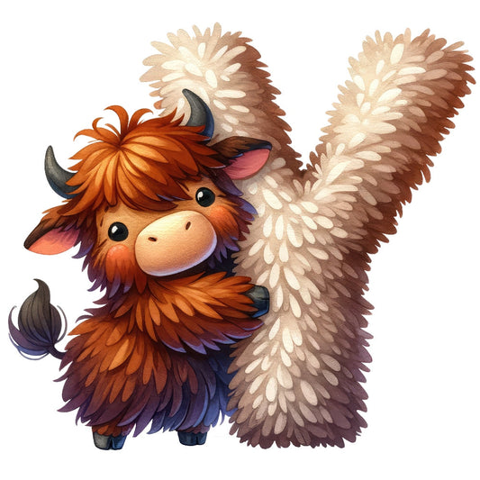 Animal Yak Letter Y Fabric Panel