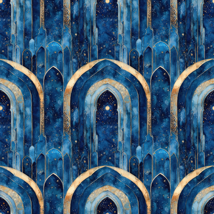 Arabian Midnight Pattern 19 Quilting Cotton Fabric