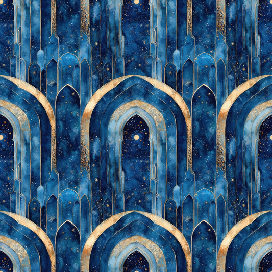 Arabian Midnight Pattern 19 Quilting Cotton Fabric