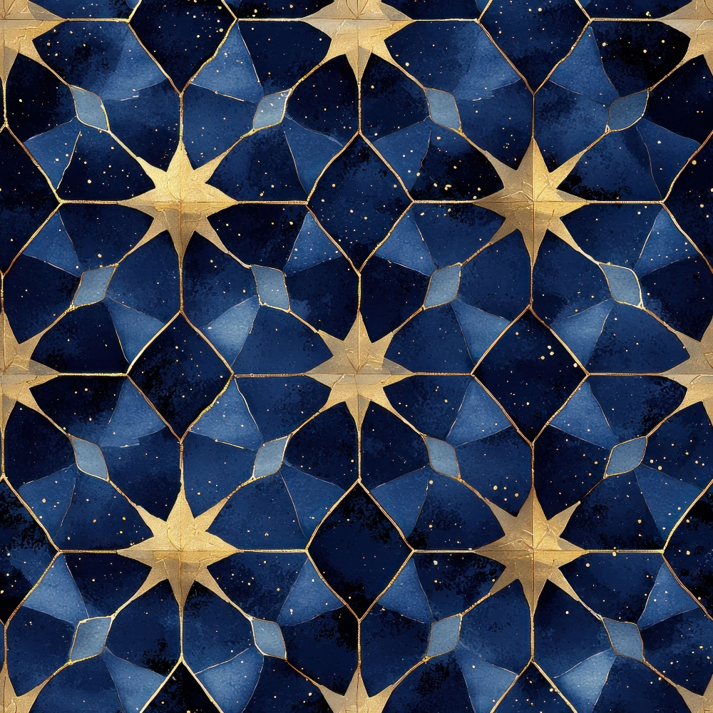 Arabian Midnight Pattern 2 Quilting Cotton Fabric – FabricMegaStore.com