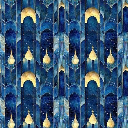 Arabian Midnight Pattern 6 Quilting Cotton Fabric