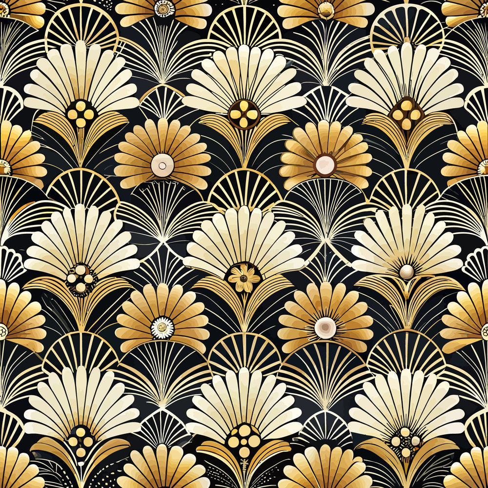 Art Deco Florals Pattern 1 Quilting Cotton Fabric