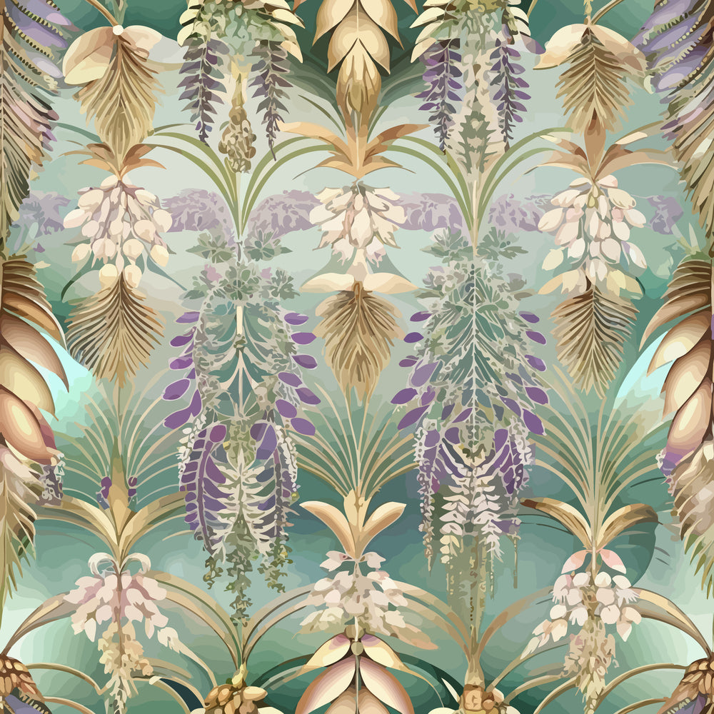 Art Deco Florals Pattern 100 Quilting Cotton Fabric