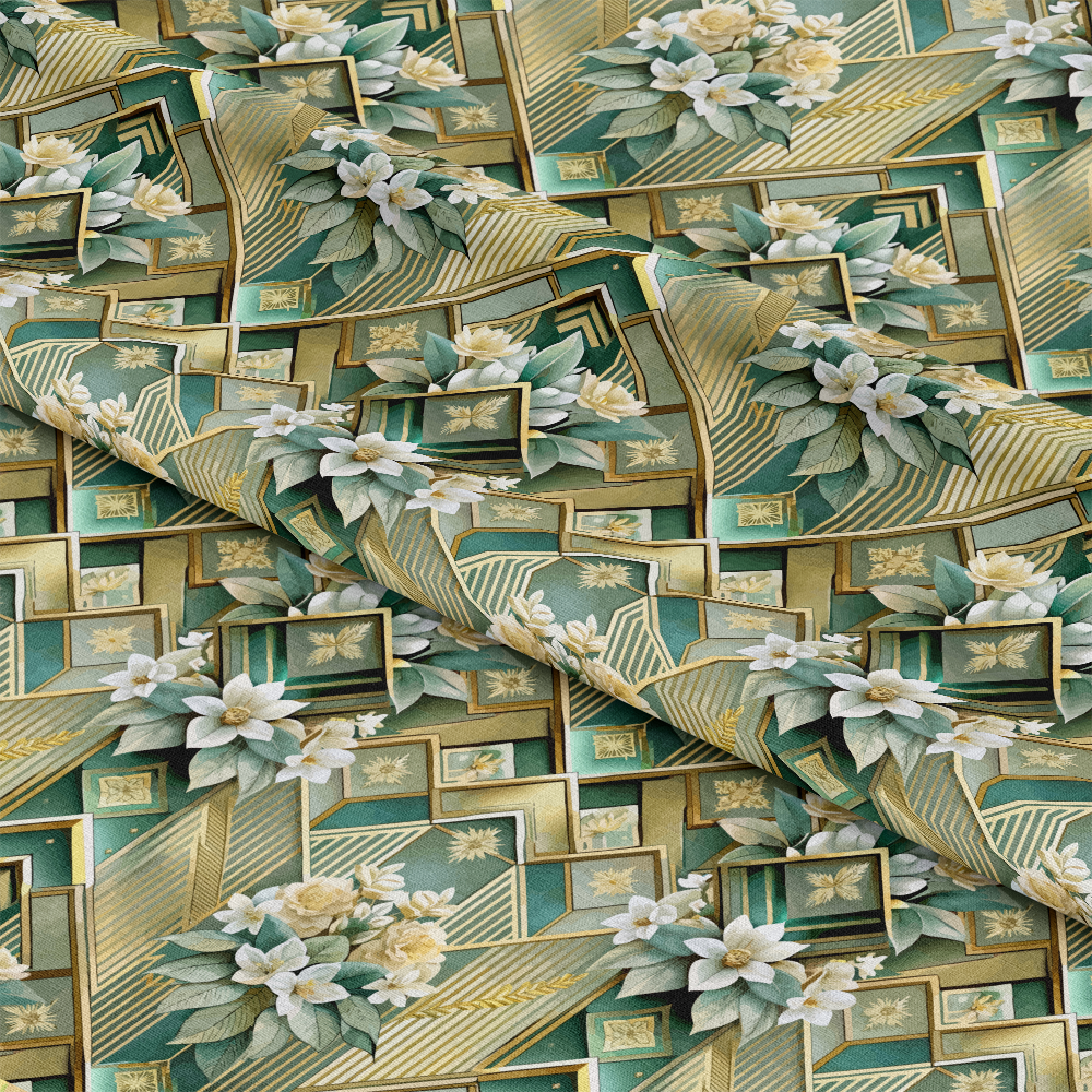 Art Deco Florals Pattern 102 Quilting Cotton Fabric