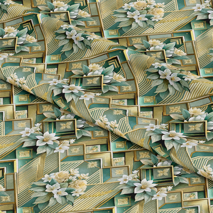 Art Deco Florals Pattern 102 Quilting Cotton Fabric