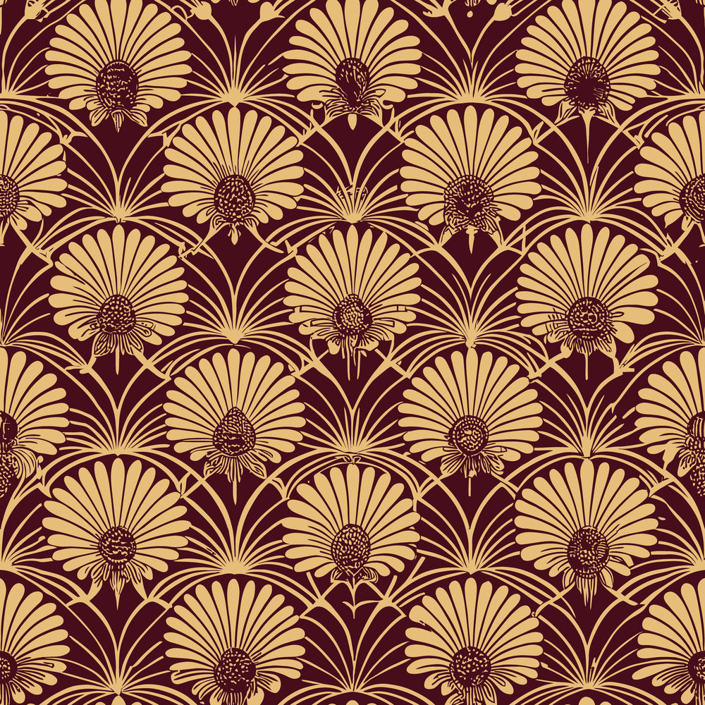 Art Deco Florals Pattern 13 Quilting Cotton Fabric