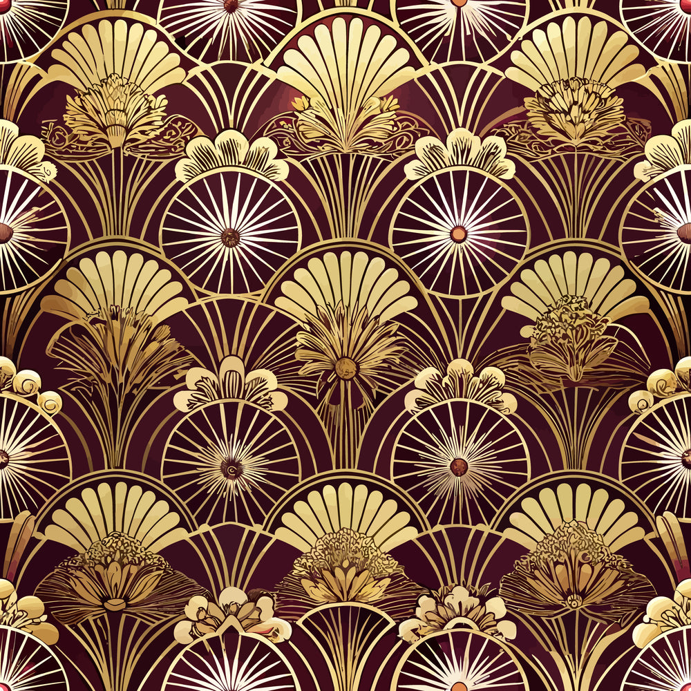 Art Deco Florals Pattern 14 Quilting Cotton Fabric