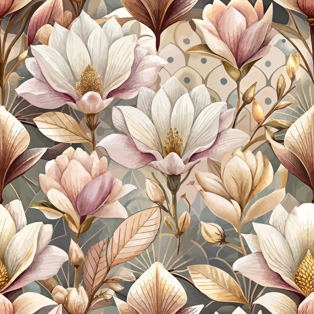 Art Deco Florals Pattern 21 Quilting Cotton Fabric