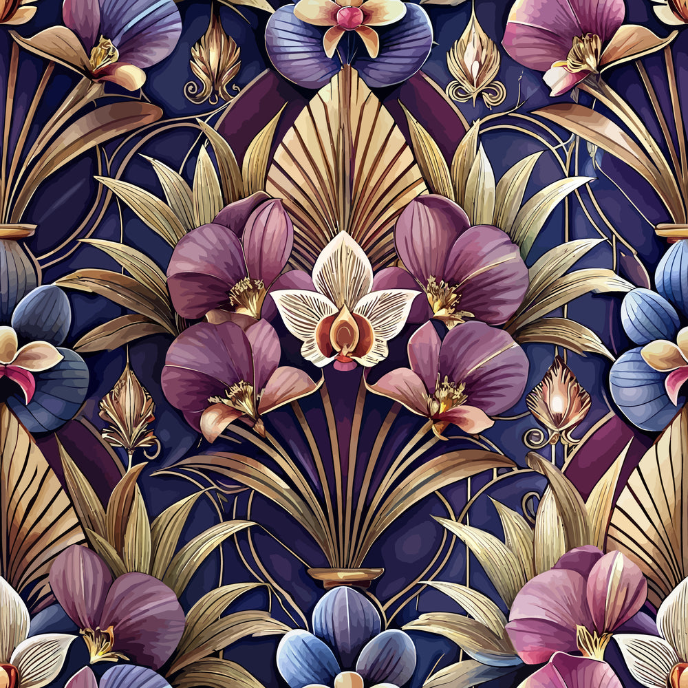 Art Deco Florals Pattern 23 Quilting Cotton Fabric