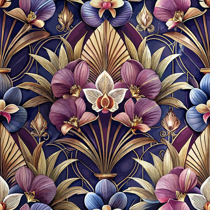 Art Deco Florals Pattern 23 Quilting Cotton Fabric