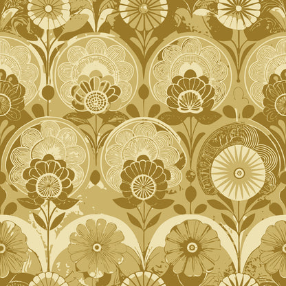 Art Deco Florals Pattern 25 Quilting Cotton Fabric