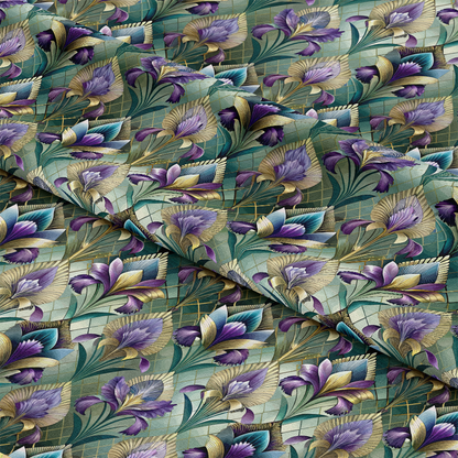 Art Deco Florals Pattern 26 Quilting Cotton Fabric