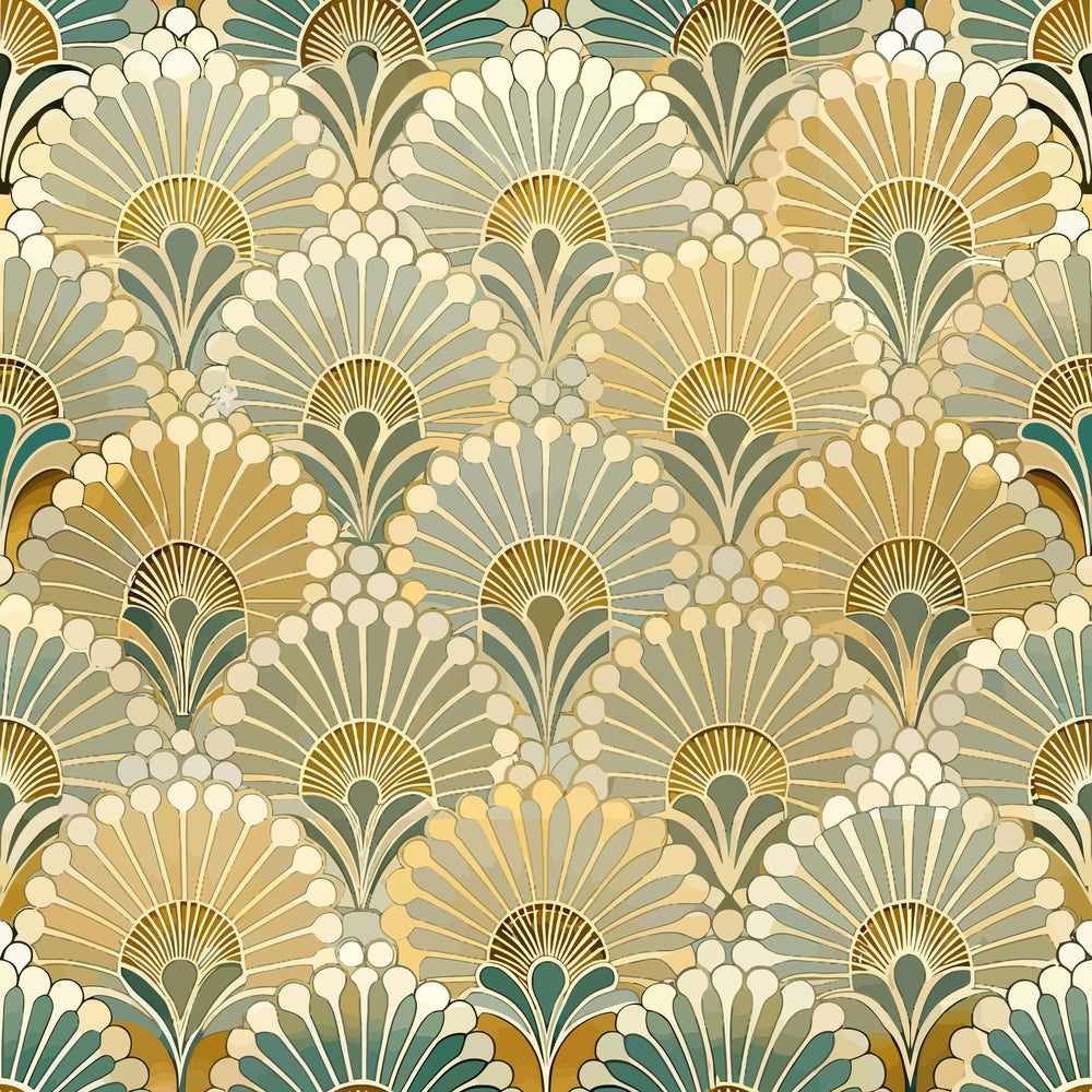 Art Deco Florals Pattern 38 Quilting Cotton Fabric
