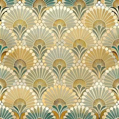 Art Deco Florals Pattern 38 Quilting Cotton Fabric