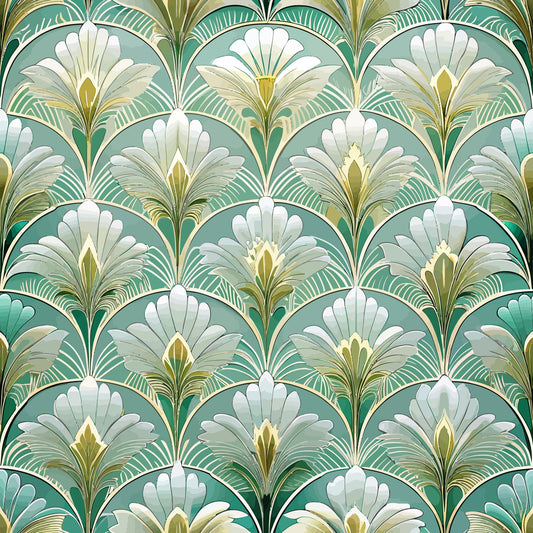 Art Deco Florals Pattern 4 Quilting Cotton Fabric