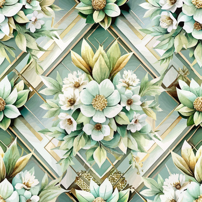 Art Deco Florals Pattern 40 Quilting Cotton Fabric
