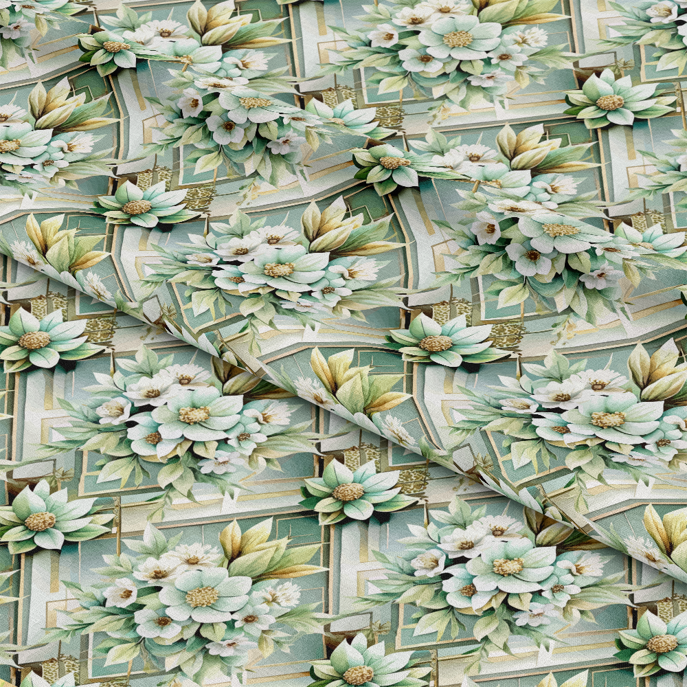 Art Deco Florals Pattern 40 Quilting Cotton Fabric