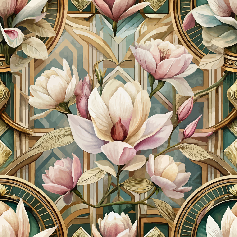 Art Deco Florals Pattern 47 Quilting Cotton Fabric