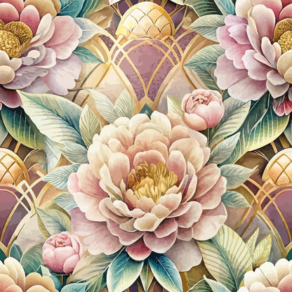 Art Deco Florals Pattern 48 Quilting Cotton Fabric