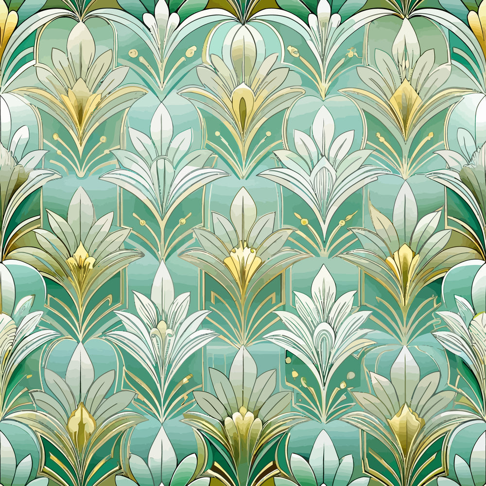 Art Deco Florals Pattern 5 Quilting Cotton Fabric