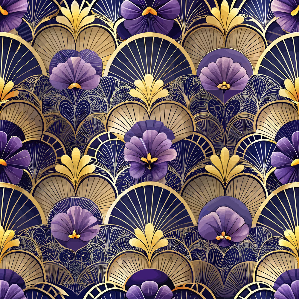 Art Deco Florals Pattern 52 Quilting Cotton Fabric