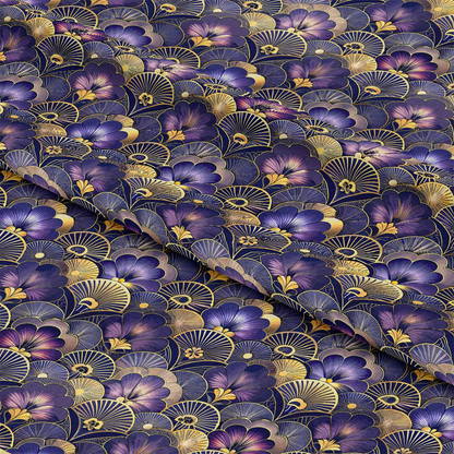 - Art Deco Florals Pattern 53 Quilting Cotton Fabric
- Floral design
- Purple, gold, black colors
- Vintage style
- Geometric shapes
- Quilting material
- Cotton textile
- Elegant, decorative
- Yardage fabric