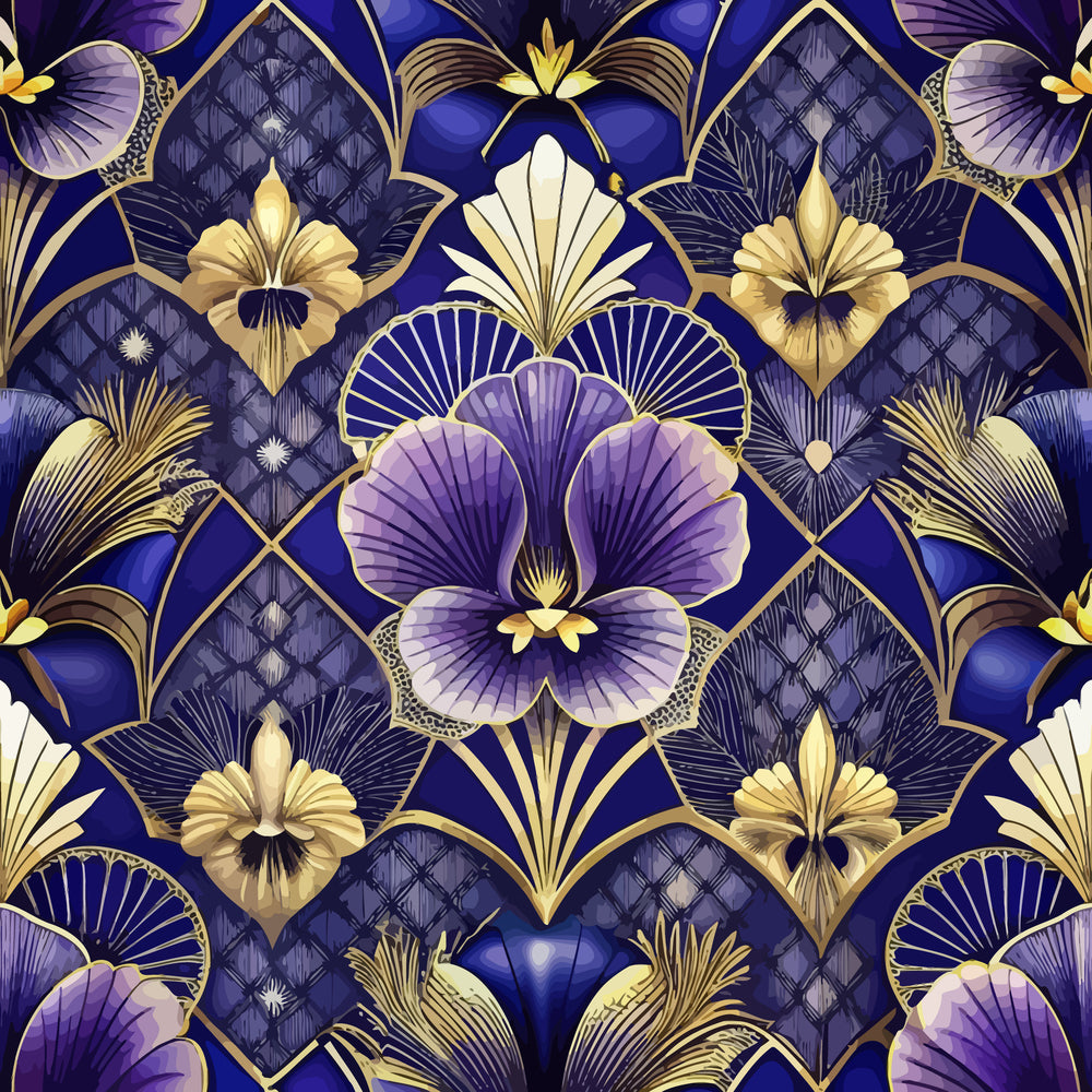 Art Deco Florals Pattern 55 Quilting Cotton Fabric