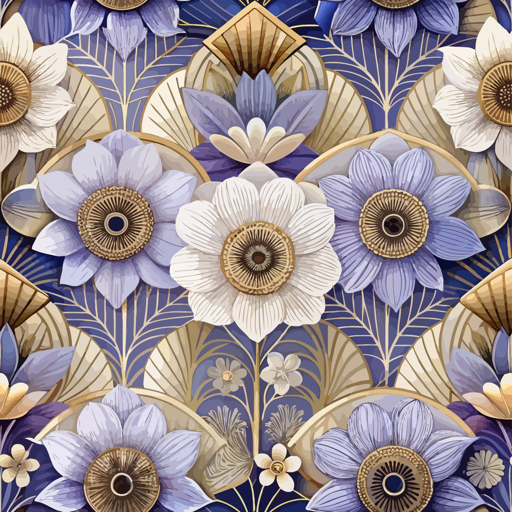 Art Deco Florals Pattern 56 Quilting Cotton Fabric
