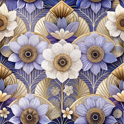 Art Deco Florals Pattern 56 Quilting Cotton Fabric
