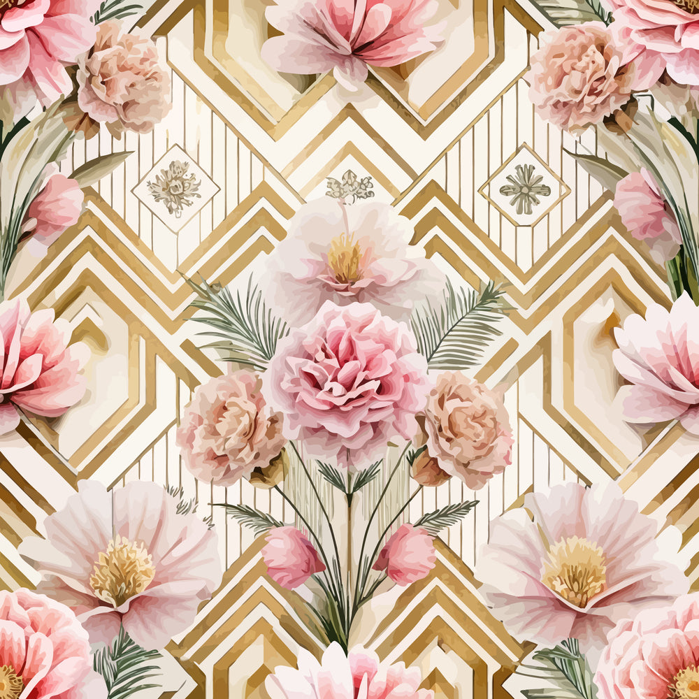 Art Deco Florals Pattern 59 Quilting Cotton Fabric